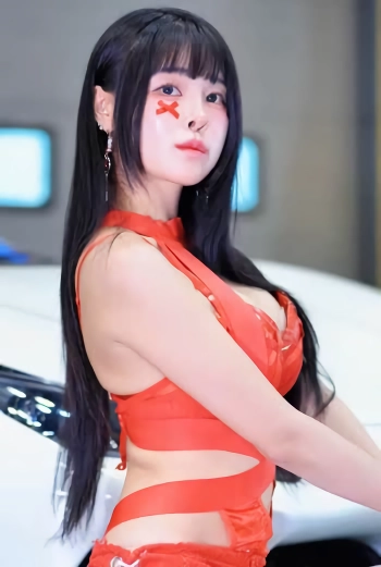 (SOUND)모델 이샘솔 빨간 브라 가슴골 꼭지 니플패치 꿀벅지