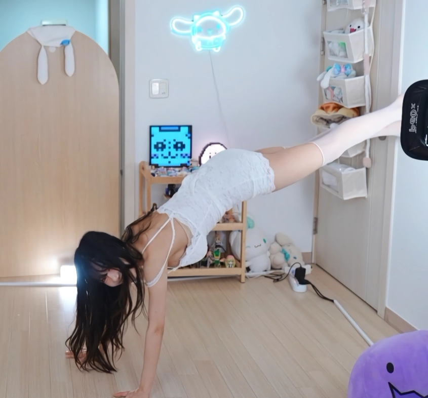 다리 벌리고 물구나무 서는 수련수련