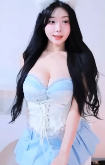 (SOUND)백만송 하늘색 코르셋 란제리 가슴골 트월킹덕