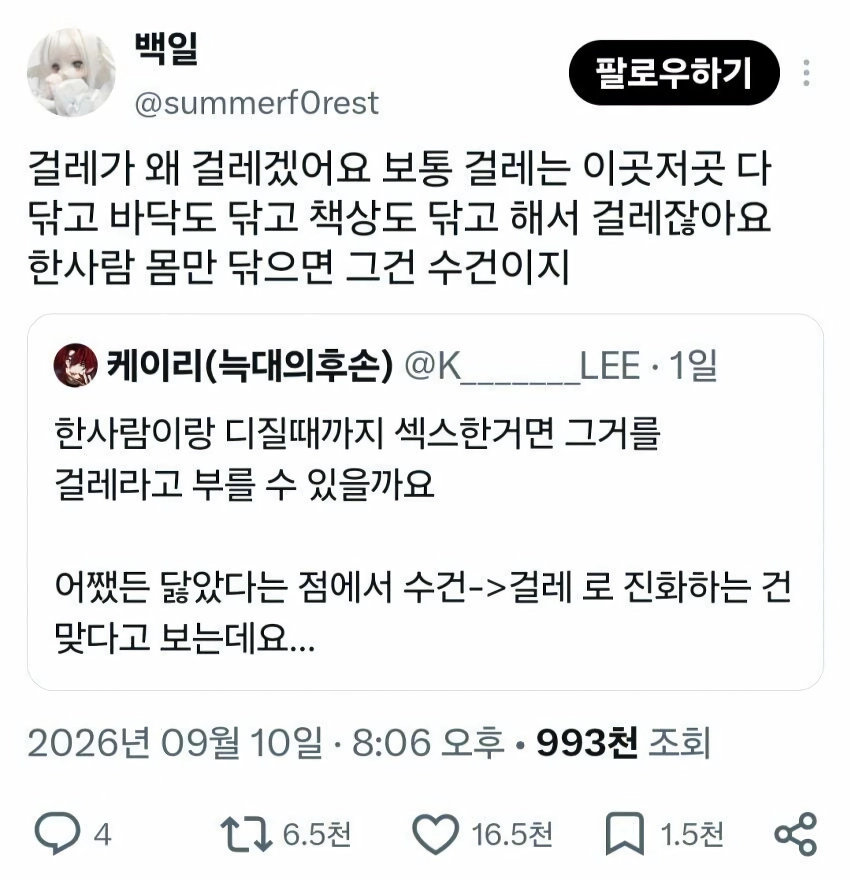 섹스 많이하면 걸레인가요?