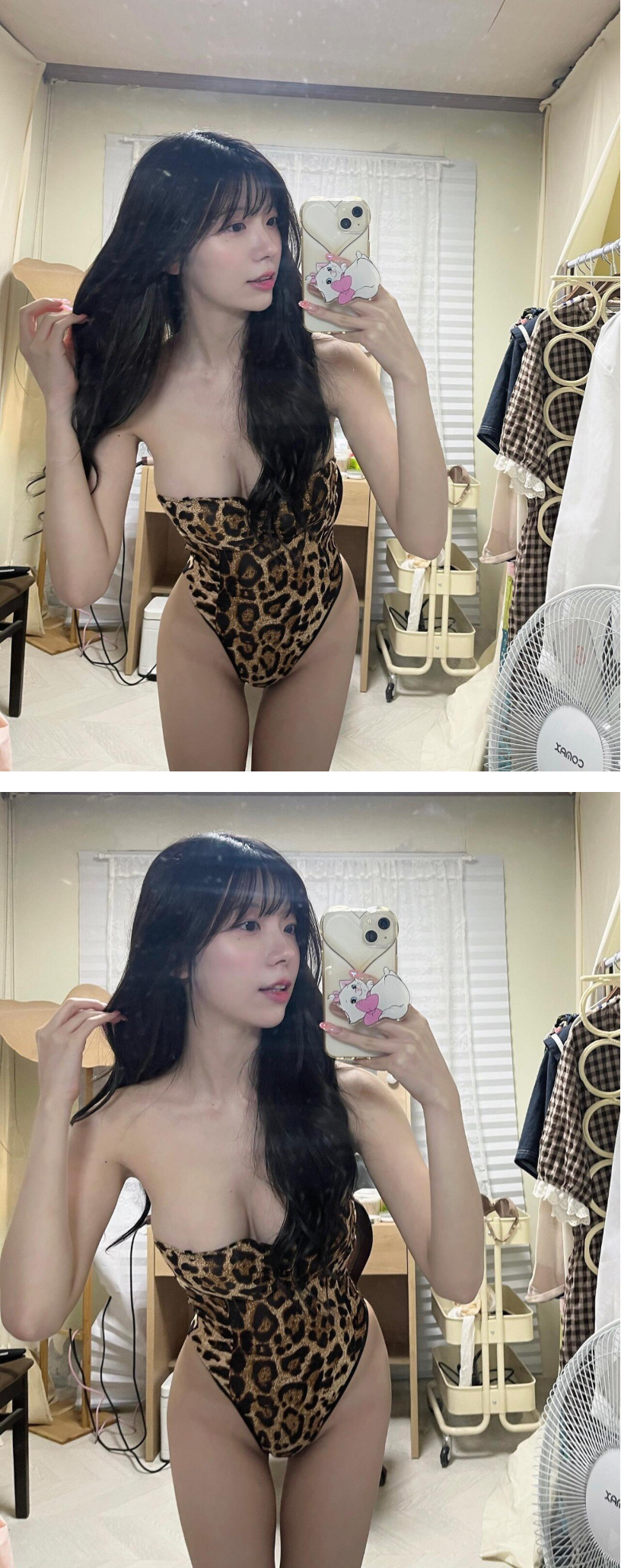 쳐다보기 민망한 호피 하이레그
