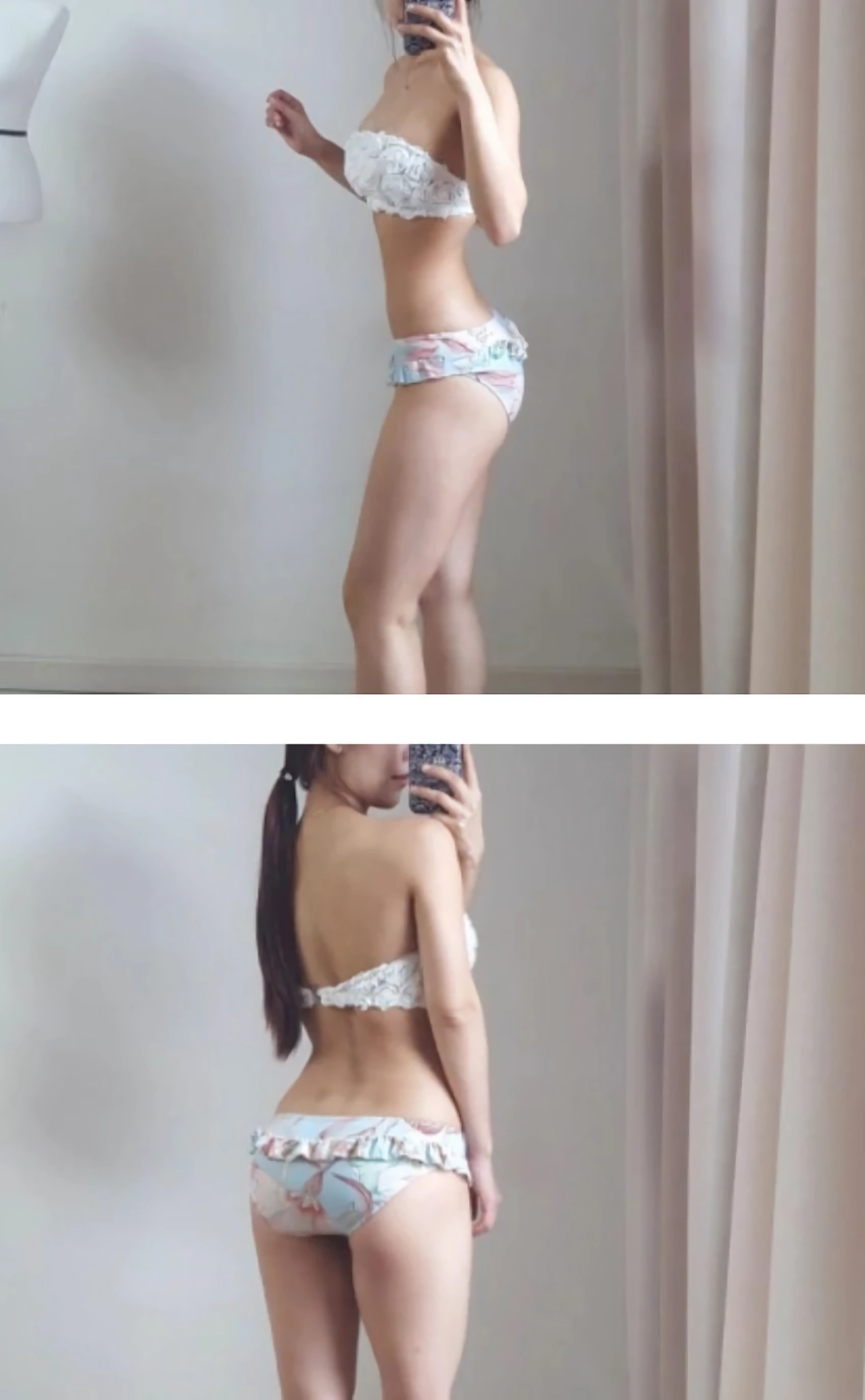 운동 하는 여자의 다부진 몸매