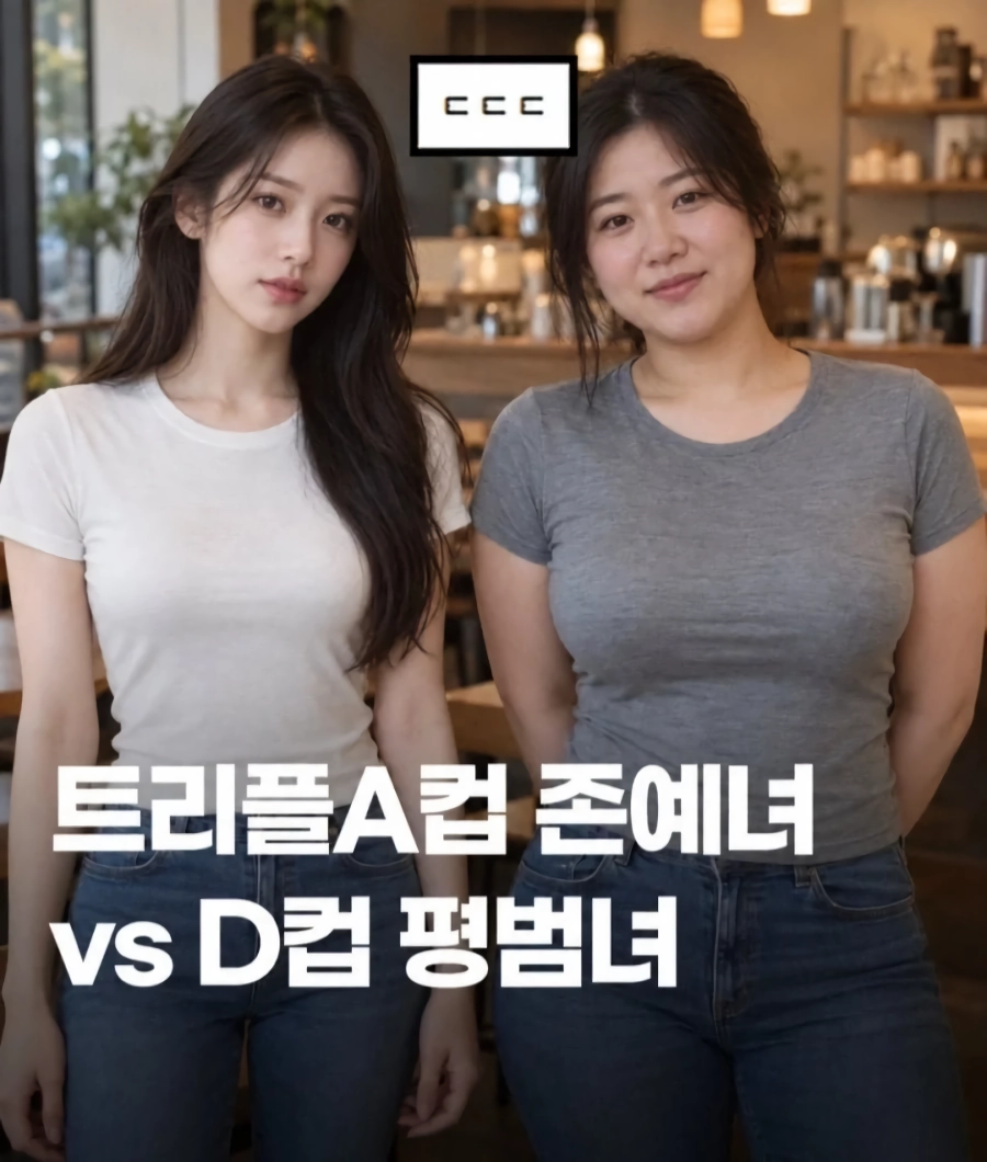 5대5 나온다는 A컵 존예 vs D컵 평범녀 jpg