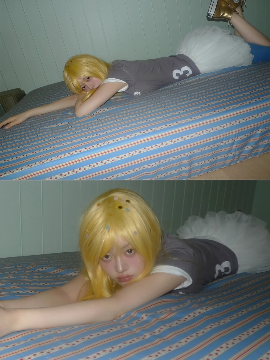 금발로 파격변신한 아일릿 민주