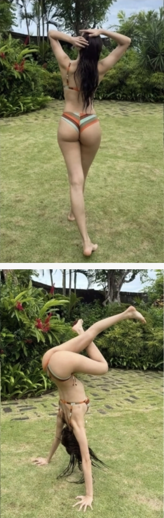 리사가 공개한 T팬티 요가복