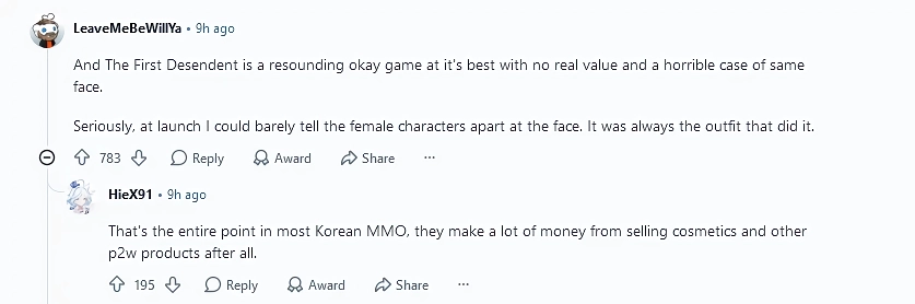레딧쪽 미국인들이 조리돌림중인 한국 게임 근황