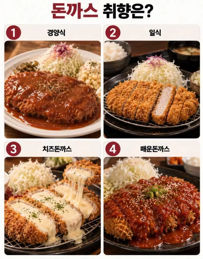 돈까스 취향을 고르시오.