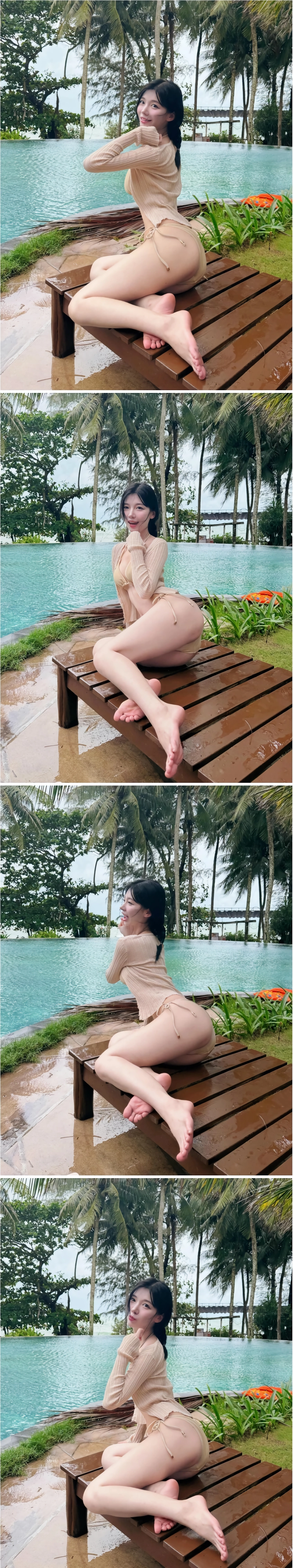 같이 수영장 간 쏘블리 남자친구 1인칭 시점 황금빛 비키니 엉태
