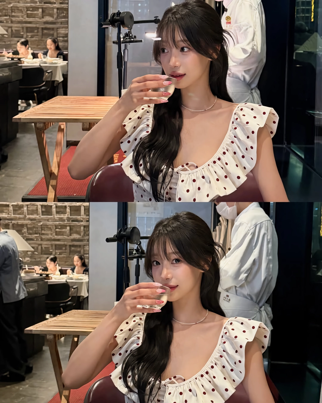 노출 드레스 입은 우수한 치어리더