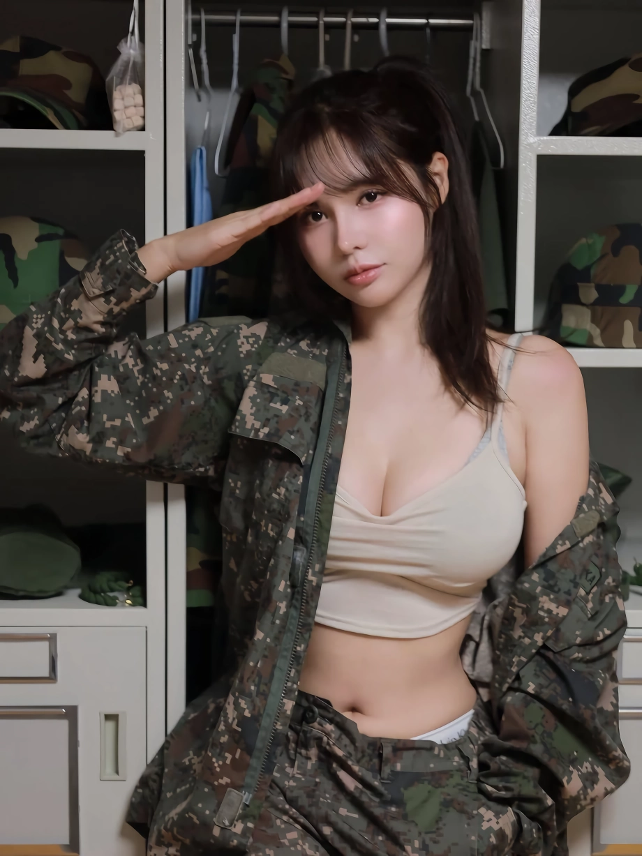 여군 서안 끈나시 가슴골