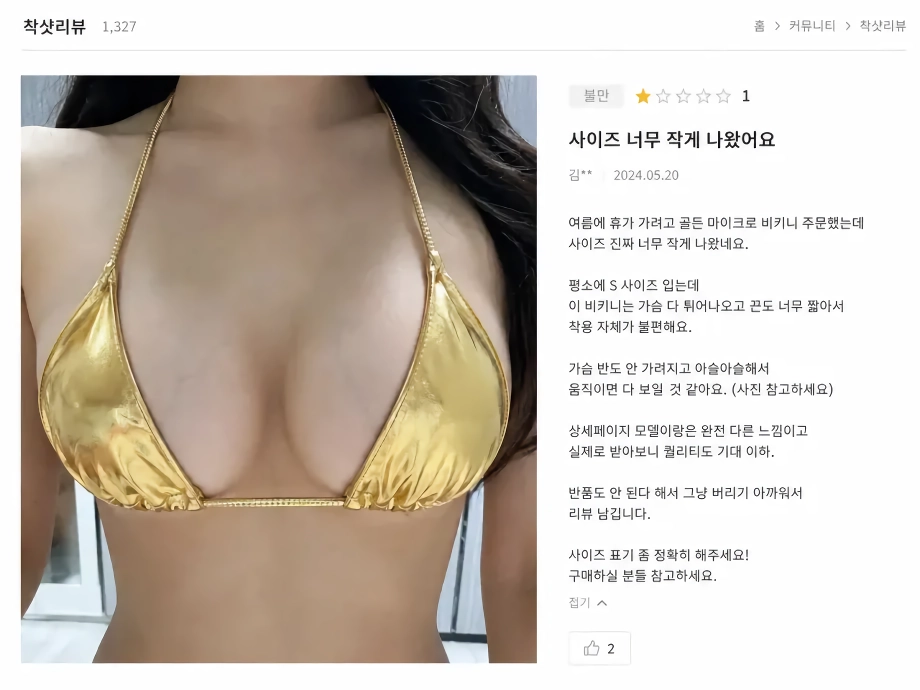 비키니 리뷰 테러한 언냐들