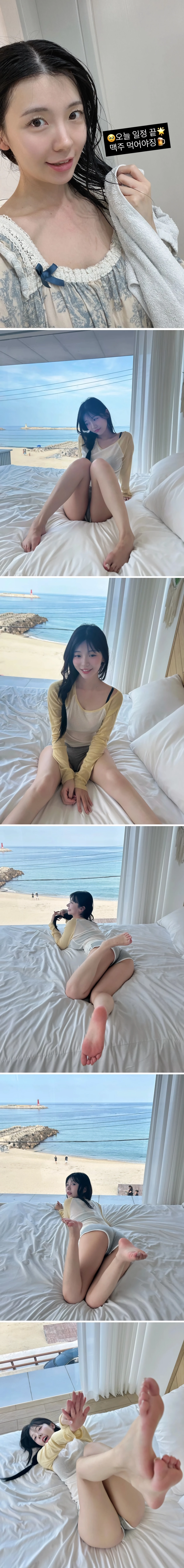 쏘블리랑 호캉스 즐기는 남친 시점 팬티급 회색 돌핀팬츠
