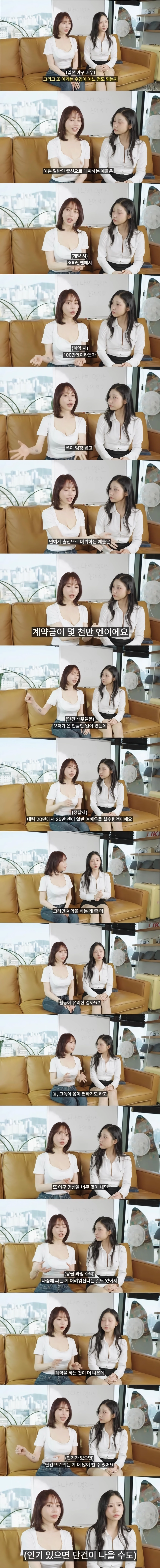 AV 여배우들이 말하는 수입