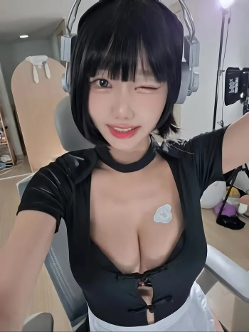 수련수련 앞 스트랩 가슴골