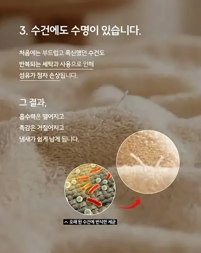 수건의 사용기간은 12년입니다