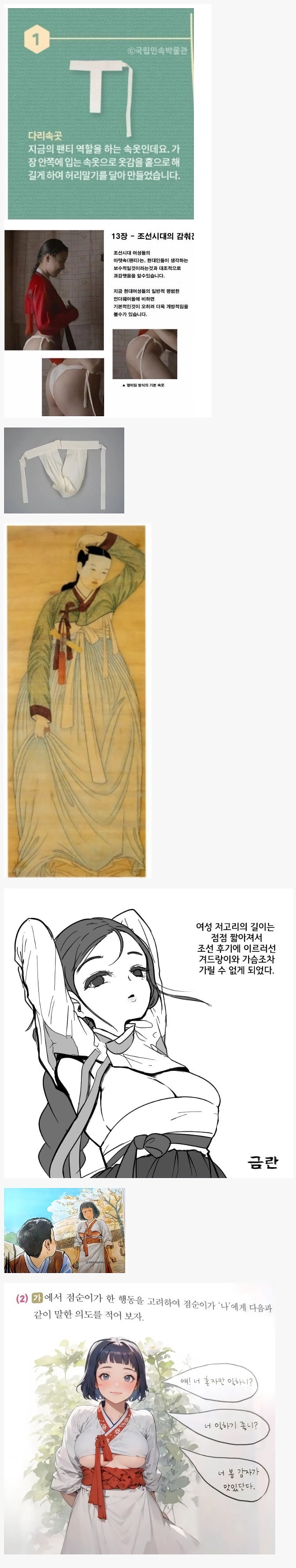 조선시대 여성들이 입었던 속옷 수준