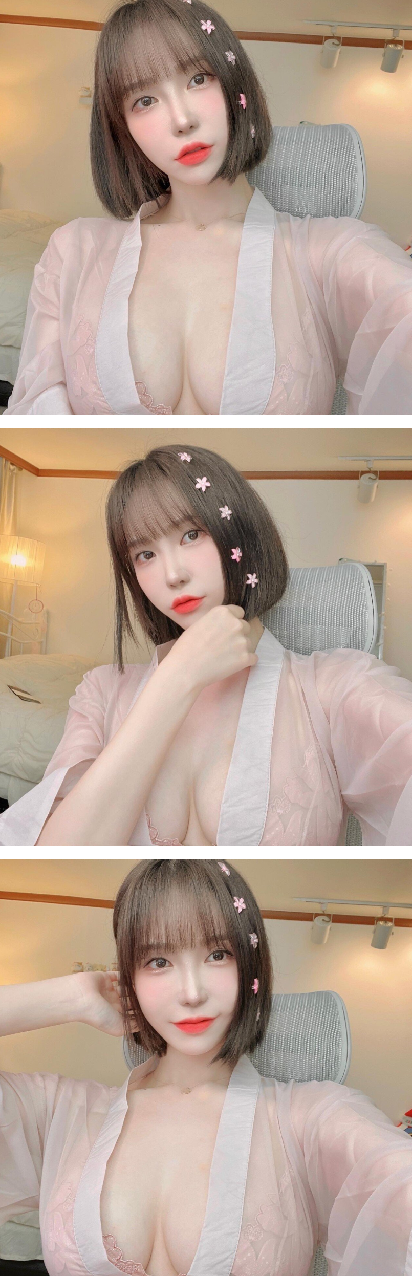 속살 대놓고 보이는 시스루