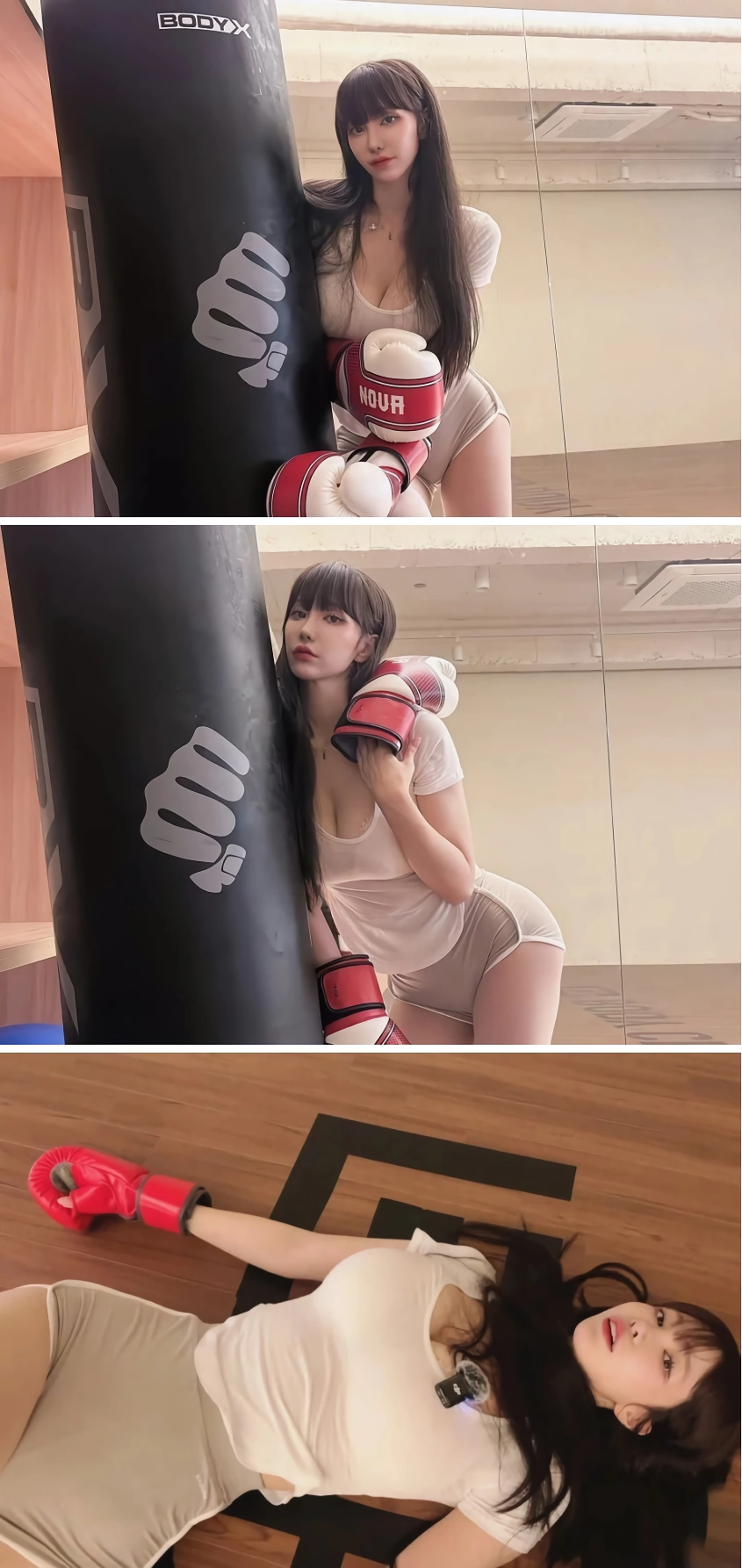 복싱 배우고 있는 F컵 겨우디