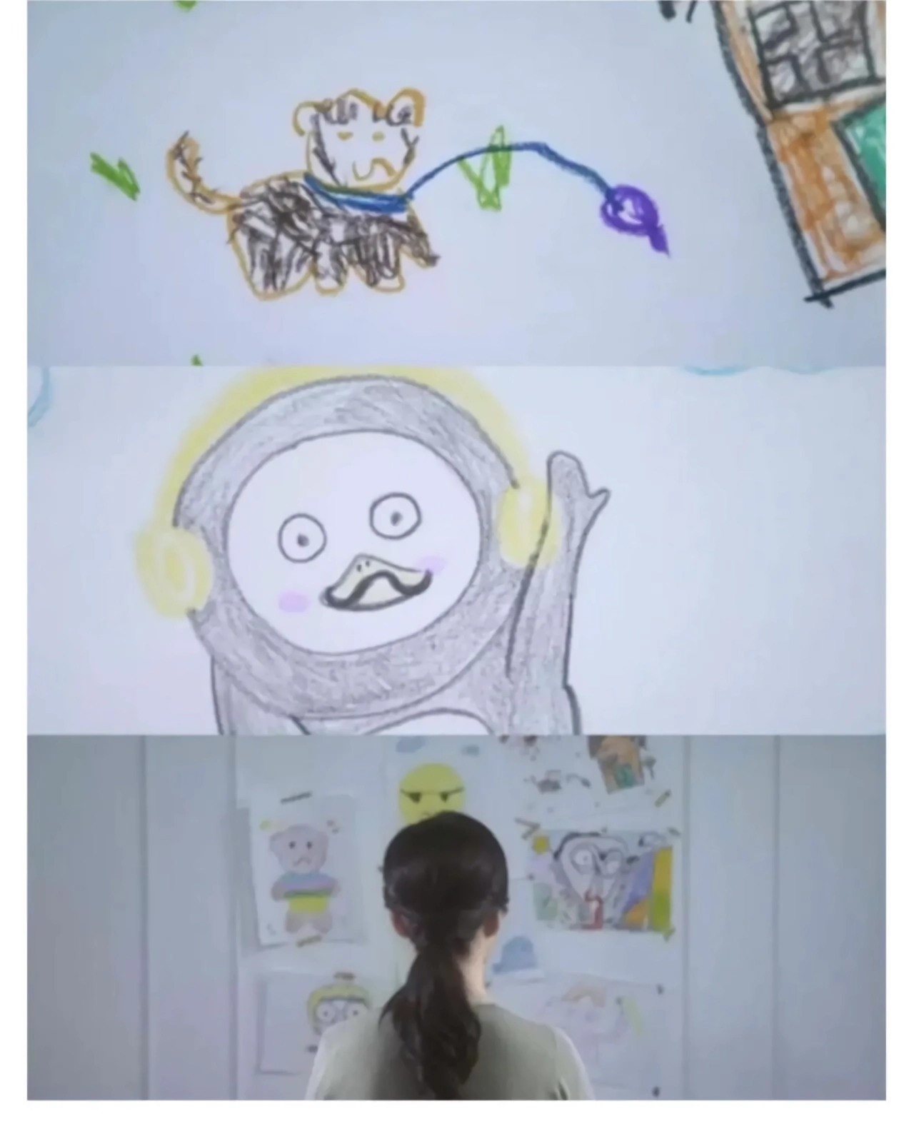 딸이 사람 입모양을 이상하게 그려요