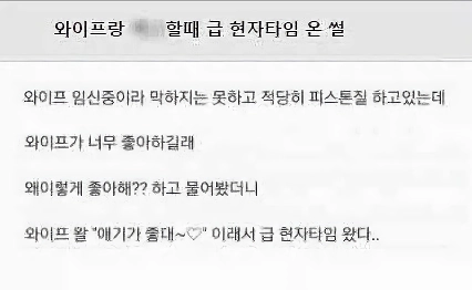 임신한 와이프랑 교미하다가 현자타임 온 썰