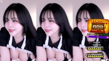 (SOUND)메이드복 검정 끈브라 사이드붑 + 밑캠 엉밑살 레전드 민가유