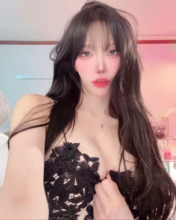 겨우디 블랙 레이스 란제라 가슴골