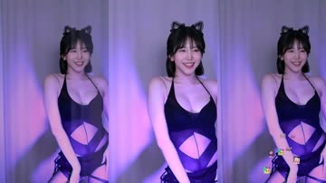 (SOUND)검정 모니키니 의상 입고 엉큰녀 조지는 유치땅 알가슴골