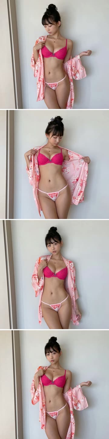 핫핑크색 생브라 + 큐티한 끈팬티 입은 표은지 야한 몸매