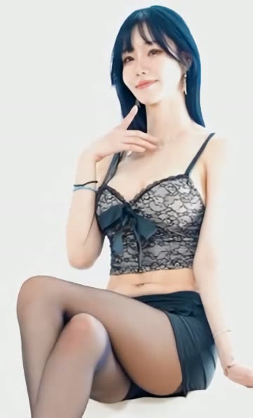 (SOUND)민한나 블랙 레이스 브라렛 가슴골 검스