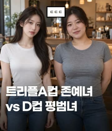 5대5 나온다는 A컵 존예 vs D컵 평범녀 jpg