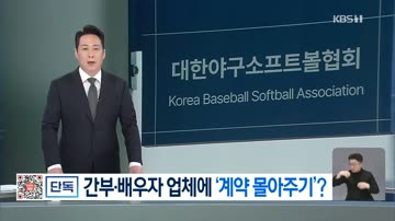 [단독] 대한야구소프트볼협회, 임원 배우자 업체에 국고보조금 사업 몰아주기 의혹